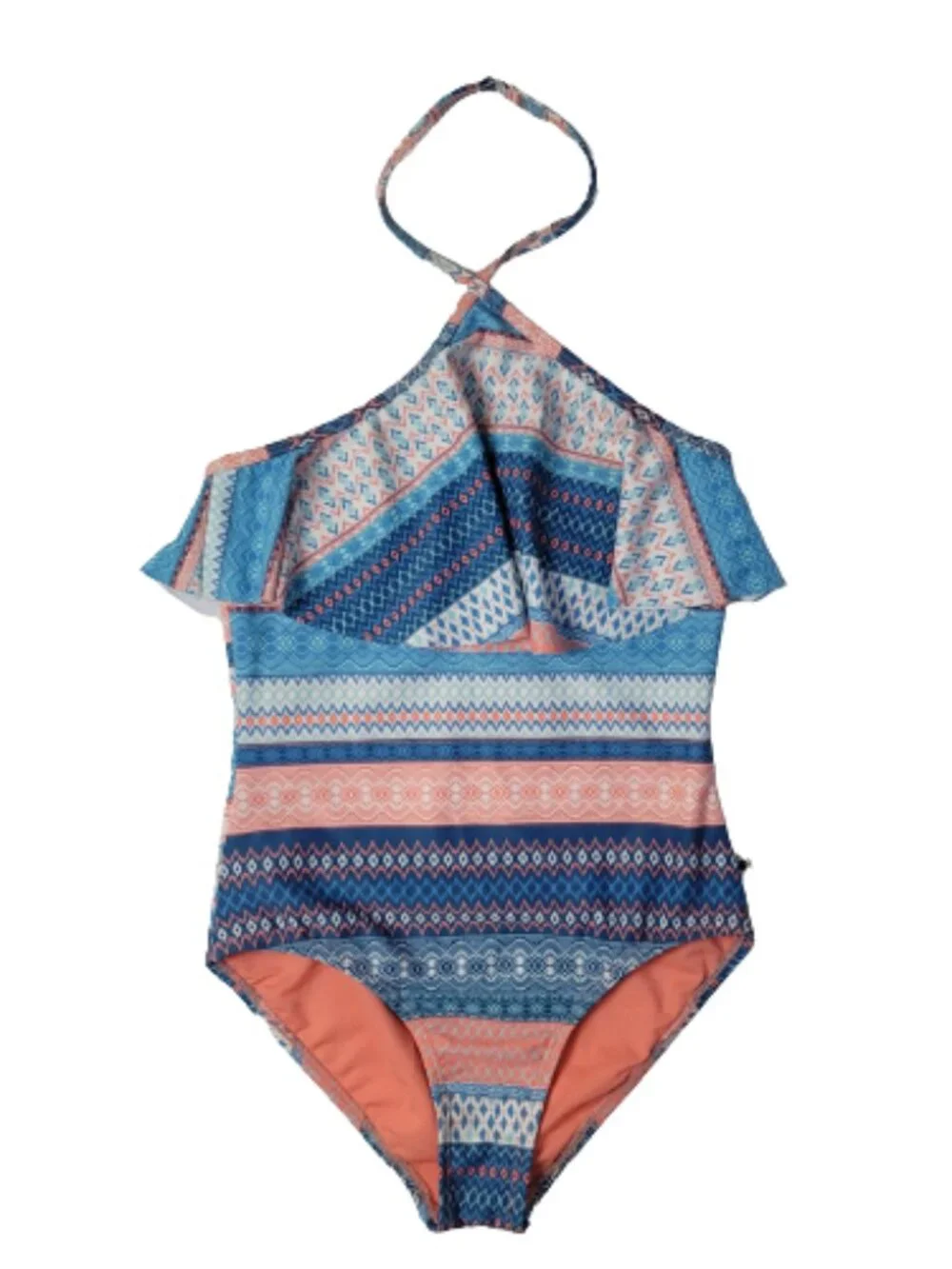 Lucky Brand Girls One Piece Swimsuit Geometric Print Size M 8/10 NWT